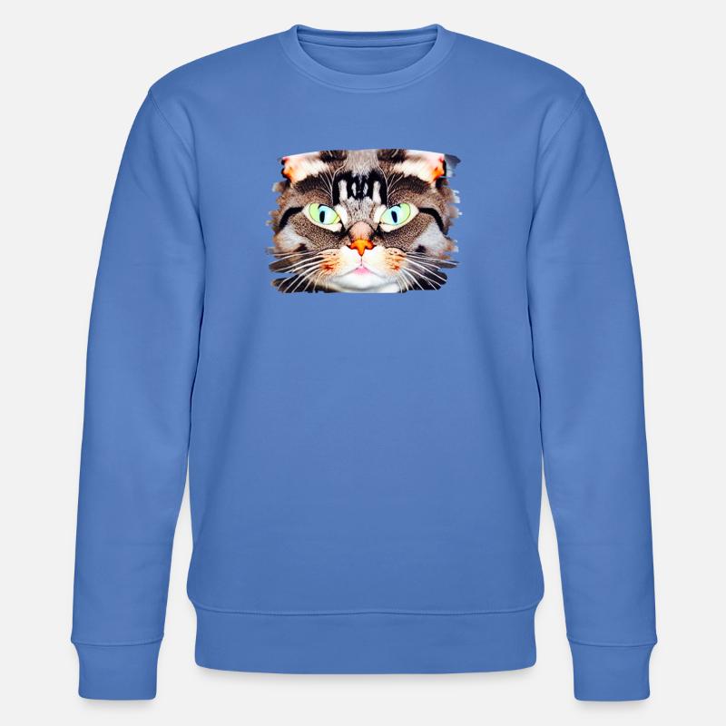 Neon Katzenblick Porträt - Stanley/Stella Unisex Bio-Sweatshirt CHANGER - Blau