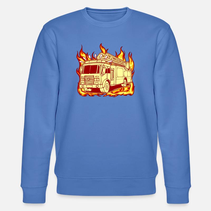 Fire engine fire brigade fire protection - Stanley/Stella CHANGER Unisex Organic Sweatshirt - bright blue