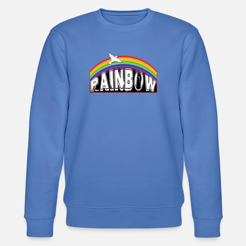RAINBOW Schriftzug mit Taube - Stanley/Stella Unisex Bio-Sweatshirt CHANGER  - Blau