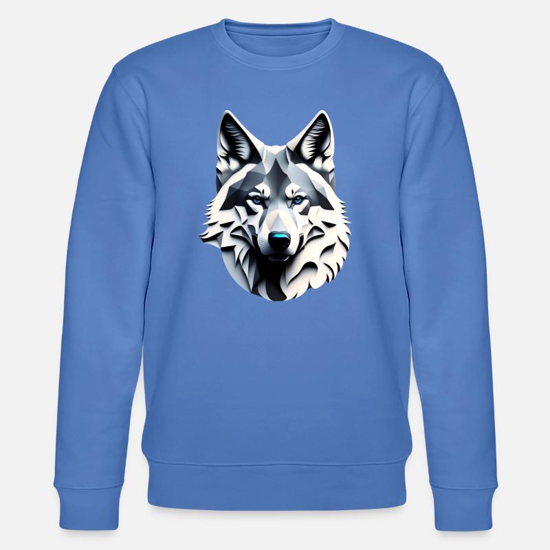 Wolf mit blauen Augen - Stanley/Stella Unisex Bio-Sweatshirt CHANGER - Blau