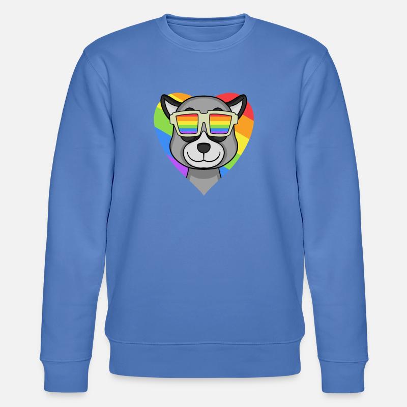 Regenbogen - Lemur mit Brille - Stanley/Stella Unisex Bio-Sweatshirt CHANGER  - Blau