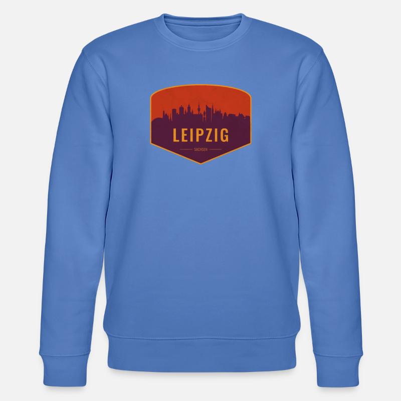 Leipzig Skyline Shield - Stanley/Stella Unisex Bio-Sweatshirt CHANGER  - Blau