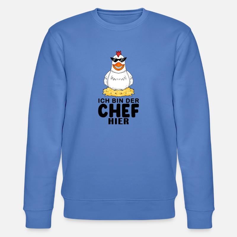 cooles Huhn Chef Spruch - Stanley/Stella Unisex Bio-Sweatshirt CHANGER  - Blau