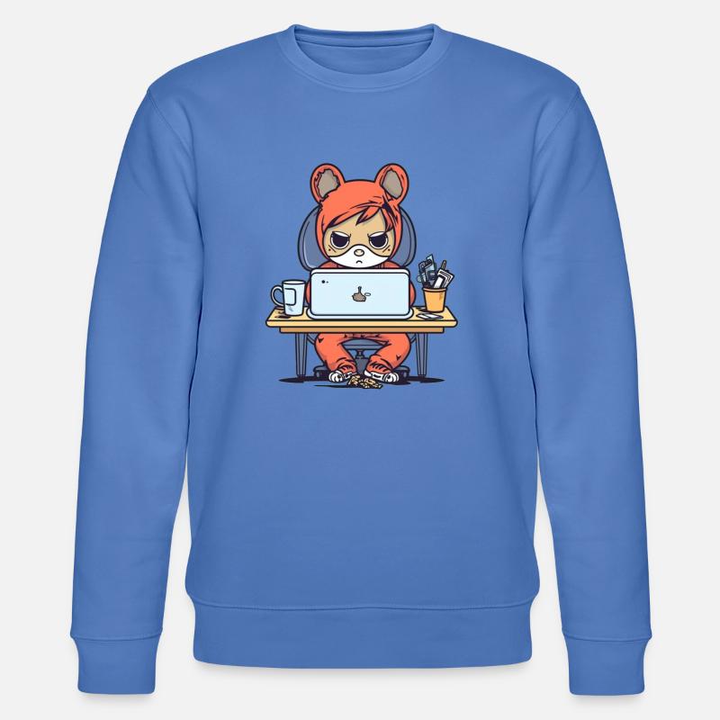 Grumpy Coder in Hoodie - Stanley/Stella CHANGER Unisex Organic Sweatshirt - bright blue