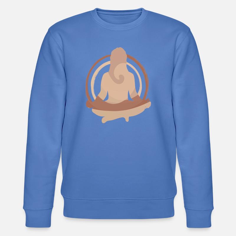 Boho Yoga Meditation Silhouette Design - Stanley/Stella Unisex Bio-Sweatshirt CHANGER - Blau
