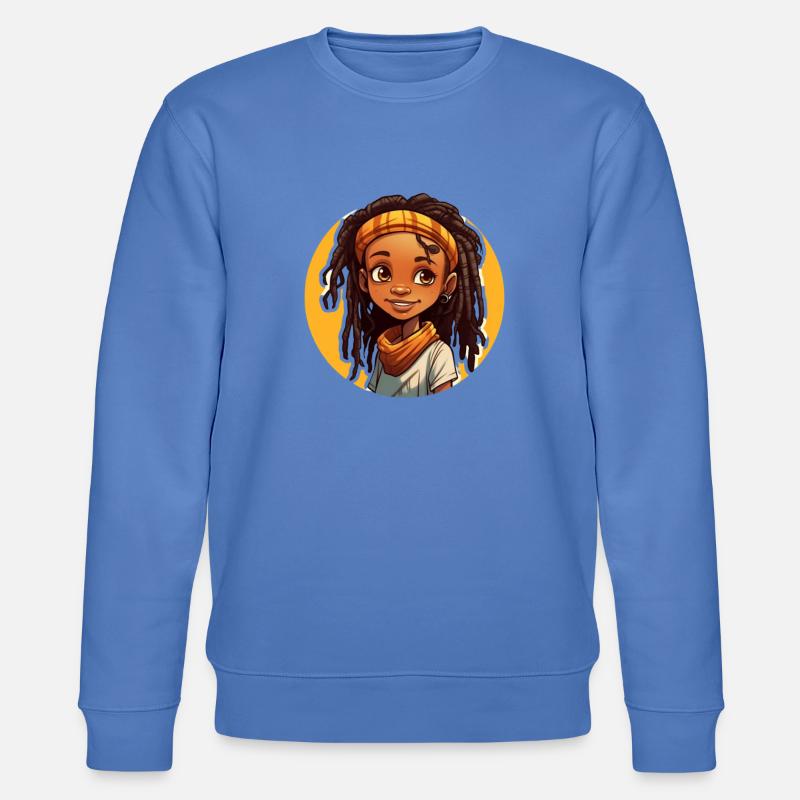 Lässiger Dreadlocks-Stil mit bunter Kopfbedeckung - Stanley/Stella Unisex Bio-Sweatshirt CHANGER  - Blau