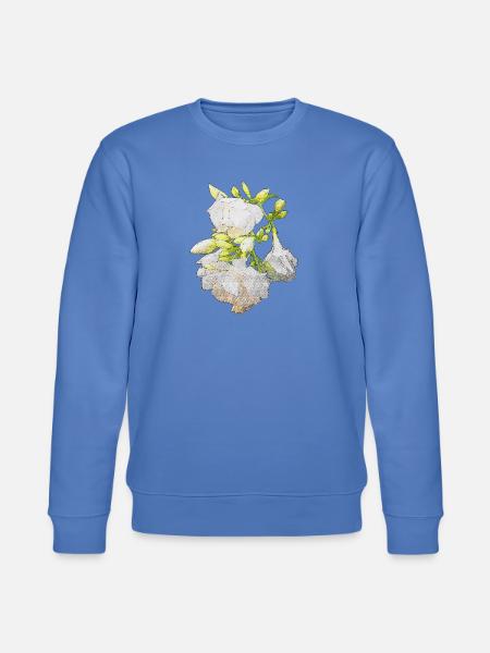 olianderblüten Zweig seitlich, blühen - Stanley/Stella Unisex Bio-Sweatshirt CHANGER - Blau