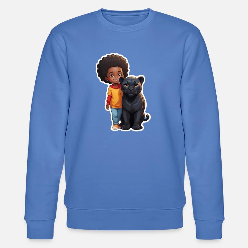 Kinderfreundliche Tierfreundschaft Illustration - Stanley/Stella Unisex Bio-Sweatshirt CHANGER - Blau