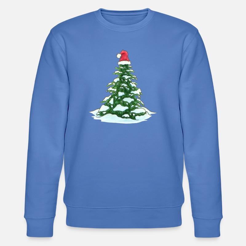Weihnachtsbaum mit Weihnachtsmütze - Stanley/Stella Unisex Bio-Sweatshirt CHANGER  - Blau