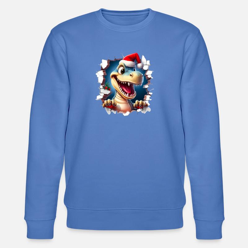 Dino Weihnachtsdurchbruch - Stanley/Stella Unisex Bio-Sweatshirt CHANGER  - Blau