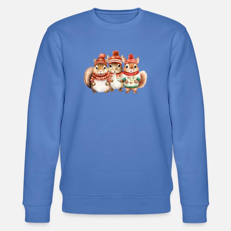 Winterliches Eichhörchen-Trio - Stanley/Stella Unisex Bio-Sweatshirt CHANGER  - Blau