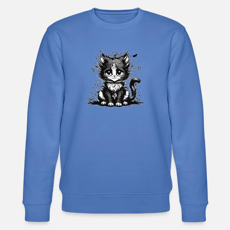 Träumende Manga Comic Katze - Stanley/Stella Unisex Bio-Sweatshirt CHANGER - Blau