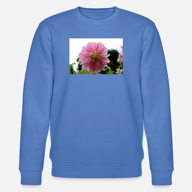 Dahlia rose rose fleur, fleur - Sweat bio CHANGER Stanley/Stella Unisexe - bleu