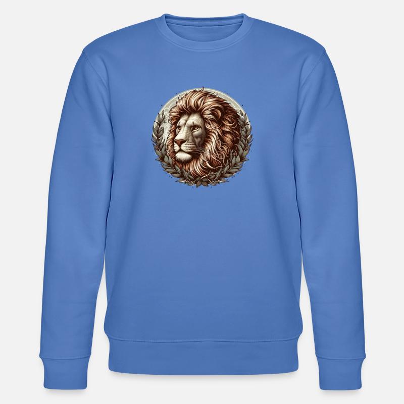 Löwe im Lorbeerkranz - Stanley/Stella Unisex Bio-Sweatshirt CHANGER  - Blau