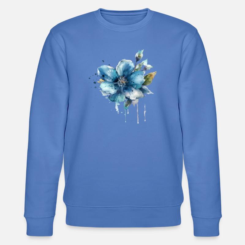 Blaue Blüte - Stanley/Stella Unisex Bio-Sweatshirt CHANGER  - Blau