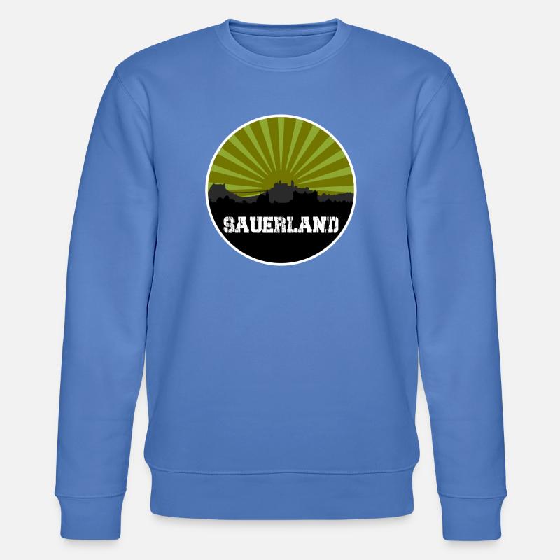 Sauerland Retro Skyline - Stanley/Stella Unisex Bio-Sweatshirt CHANGER - Blau