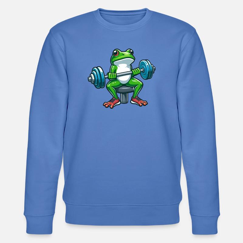 Starker Frosch Workout Hanteltraining - Stanley/Stella Unisex Bio-Sweatshirt CHANGER - Blau