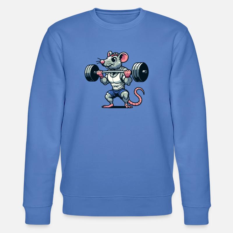Mighty Mouse Lifter: Der Workout-Krieger - Stanley/Stella Unisex Bio-Sweatshirt CHANGER  - Blau