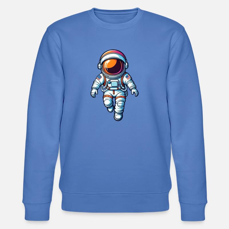 Bunter Cartoon-Astronaut - Stanley/Stella Unisex Bio-Sweatshirt CHANGER  - Blau