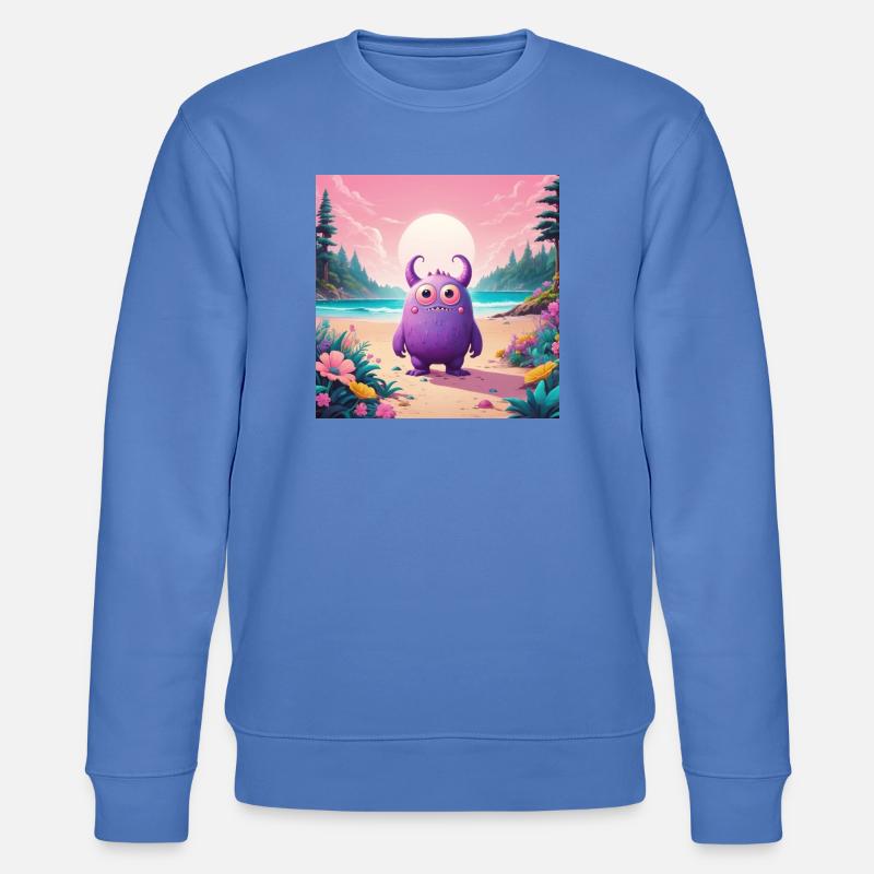 Kleines Monster am Strand - Stanley/Stella Unisex Bio-Sweatshirt CHANGER - Blau