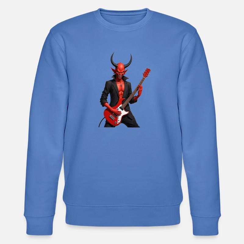 Devil with red electric guitar - Stanley/Stella CHANGER Unisex Organic Sweatshirt - bright blue