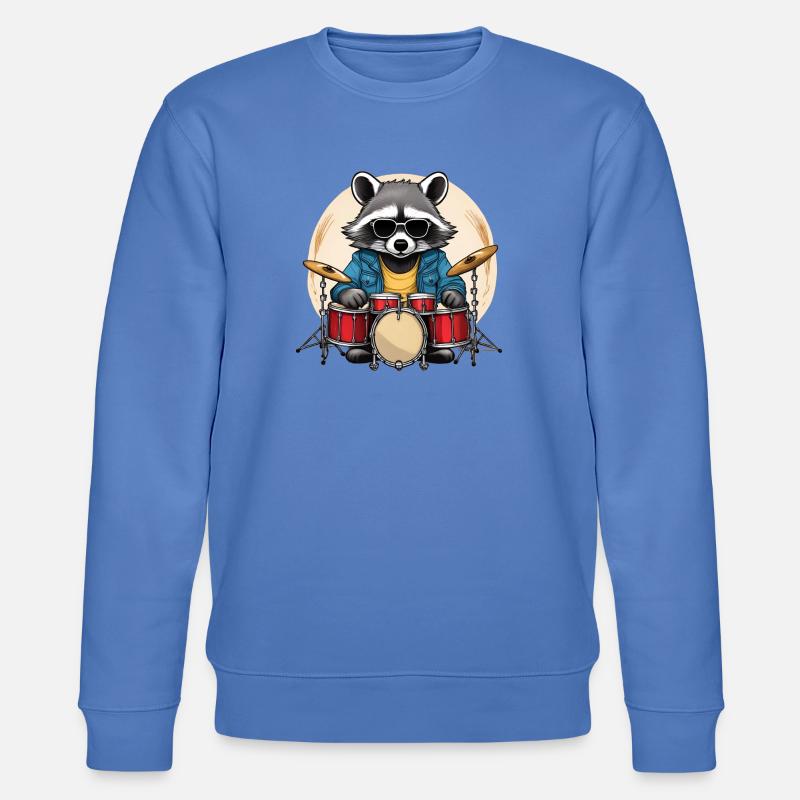 Raton laveur élégant avec tambours - Sweat bio CHANGER Stanley/Stella Unisexe - bleu