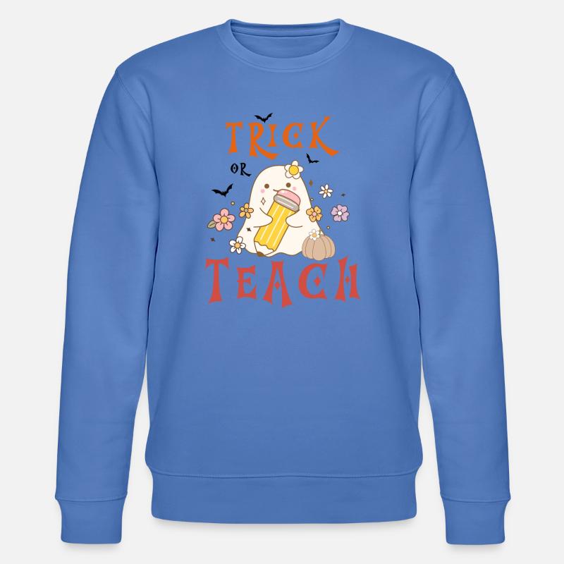 Halloween-Lehrer austricksen oder unterrichten - Stanley/Stella Unisex Bio-Sweatshirt CHANGER  - Blau