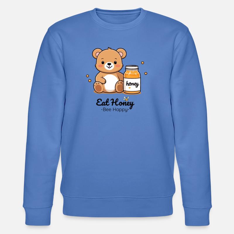 Kuschelbär mit Honigglas - Stanley/Stella Unisex Bio-Sweatshirt CHANGER - Blau