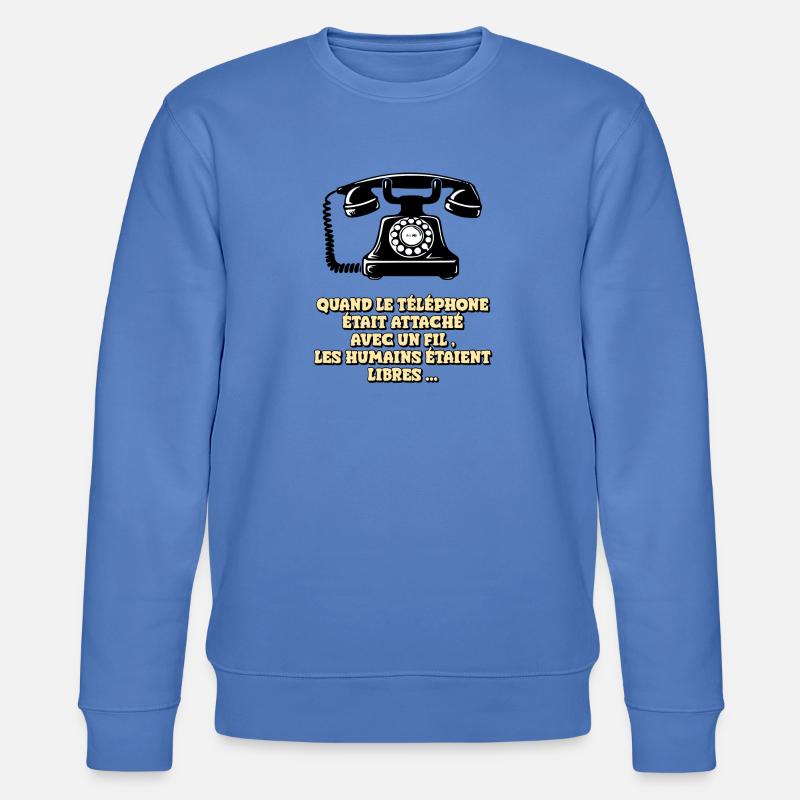 Wenn das Telefon ein Kabel hatte - Stanley/Stella Unisex Bio-Sweatshirt CHANGER  - Blau