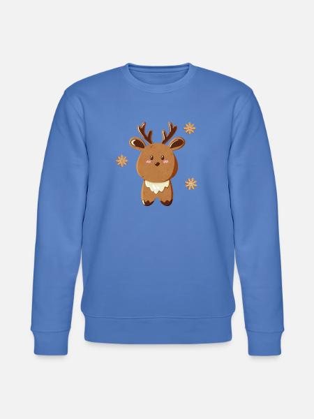 Cute Reindeer with Snowflakes - Stanley/Stella CHANGER Unisex Organic Sweatshirt - bright blue