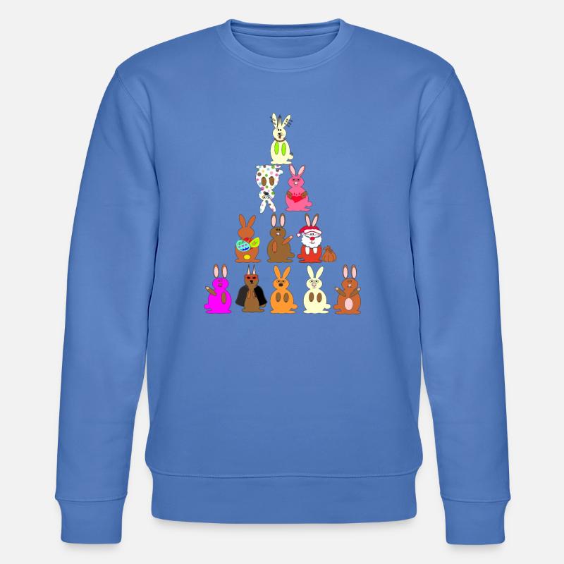 Witzige Kaninchen Comic bunt - Stanley/Stella Unisex Bio-Sweatshirt CHANGER - Blau