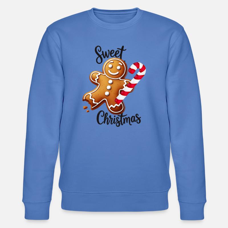 Fröhlicher Lebkuchenmann mit Zuckerstange - Stanley/Stella Unisex Bio-Sweatshirt CHANGER  - Blau