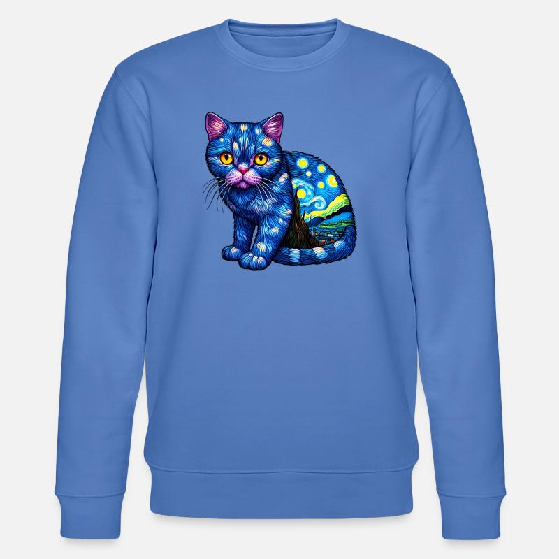 Katze - Stanley/Stella Unisex Bio-Sweatshirt CHANGER  - Blau