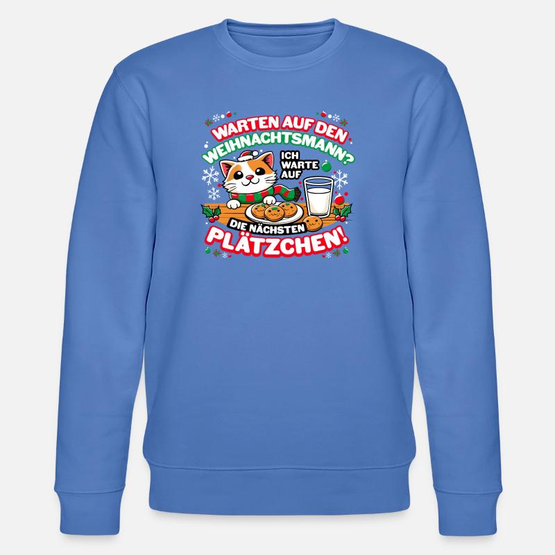 Ich warte auf die nächsten Plätzchen - Stanley/Stella Unisex Bio-Sweatshirt CHANGER  - Blau