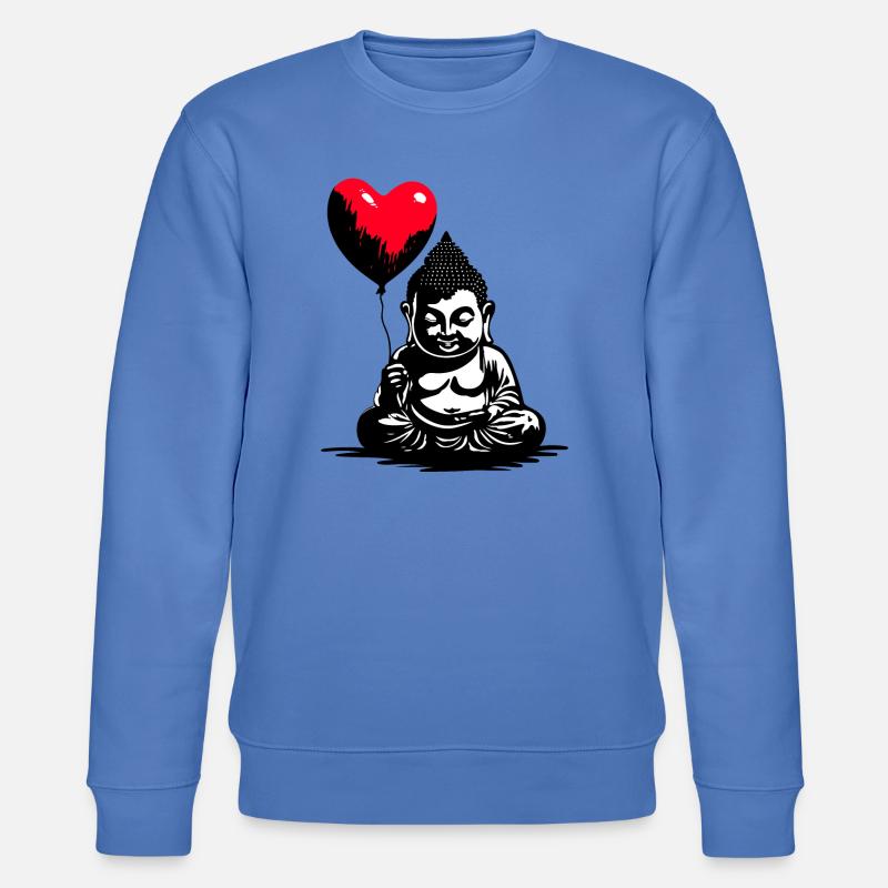 Buddha mit Herz Luftballon - Heartful Creatures - Stanley/Stella Unisex Bio-Sweatshirt CHANGER - Blau