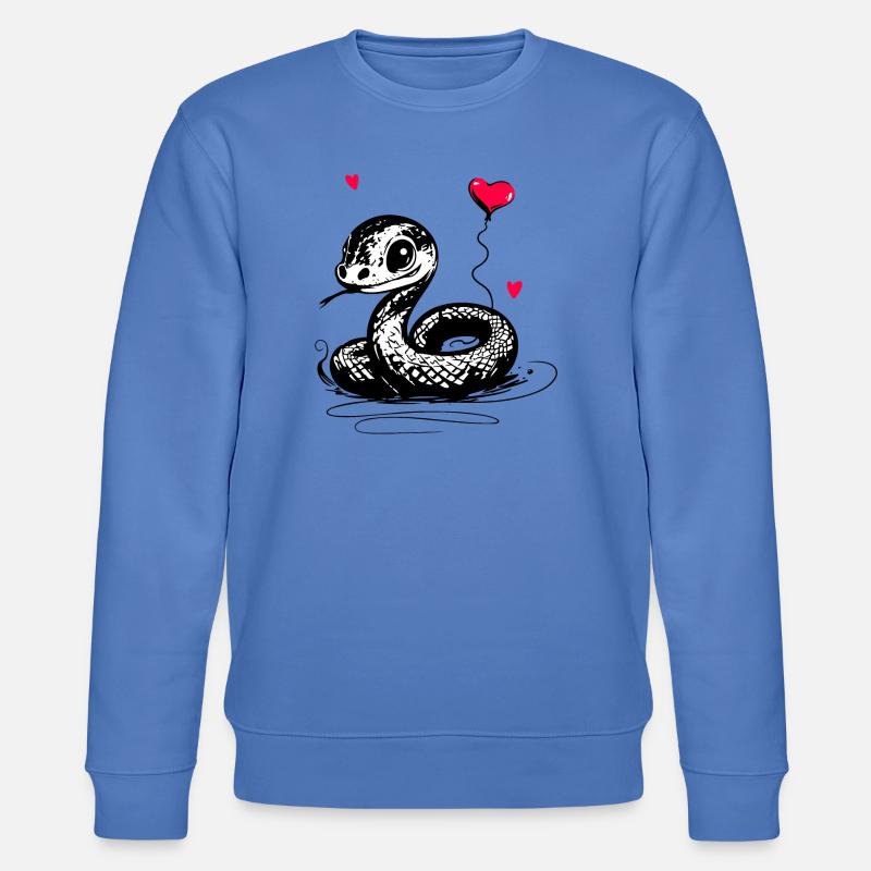 Schlange mit Herz Luftballon - Heartful Creatures - Stanley/Stella Unisex Bio-Sweatshirt CHANGER  - Blau