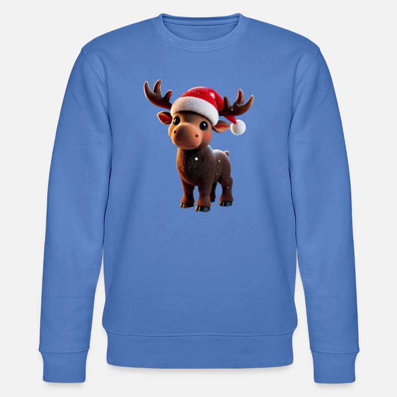 Elch - Moose - Weihnachten - Stanley/Stella Unisex Bio-Sweatshirt CHANGER  - Blau