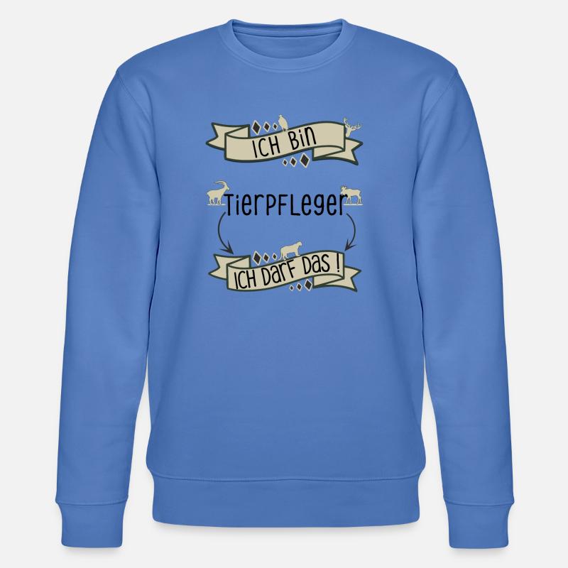 Lustiger Tierpfleger Spruch - ich darf das! - Stanley/Stella Unisex Bio-Sweatshirt CHANGER  - Blau