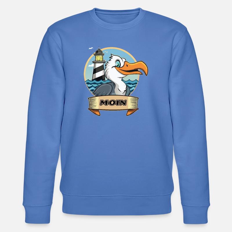 Moin -Möve mit Leuchtturm - Stanley/Stella Unisex Bio-Sweatshirt CHANGER - Blau