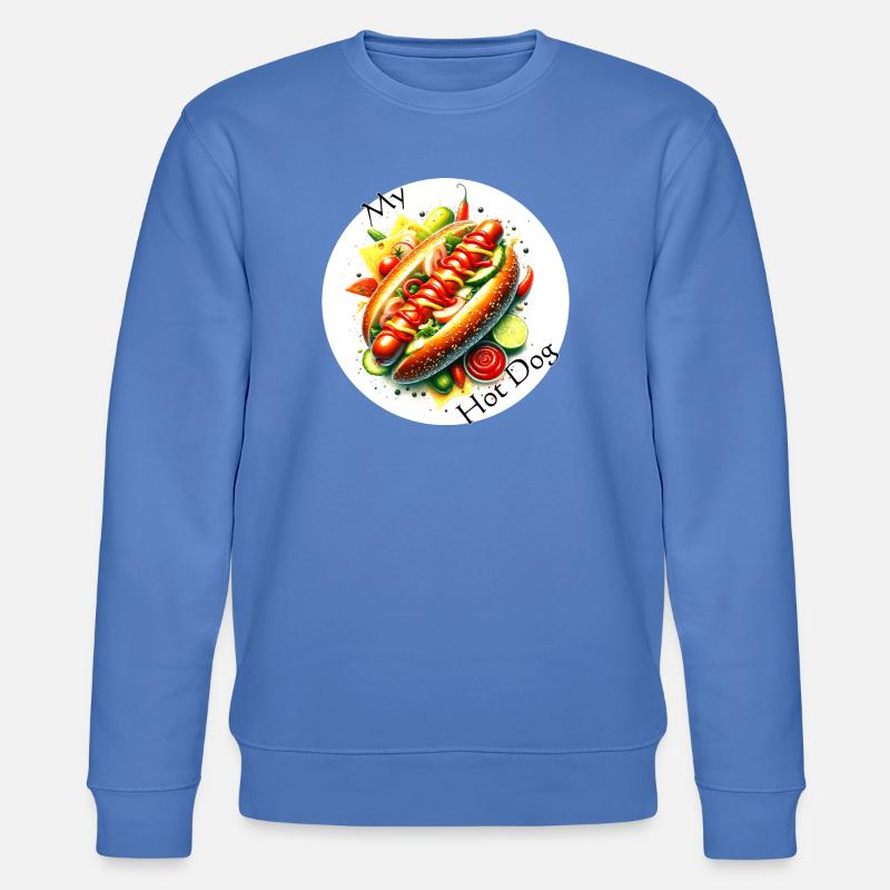 Farbexplosion Hotdog Kunst - Stanley/Stella Unisex Bio-Sweatshirt CHANGER - Blau