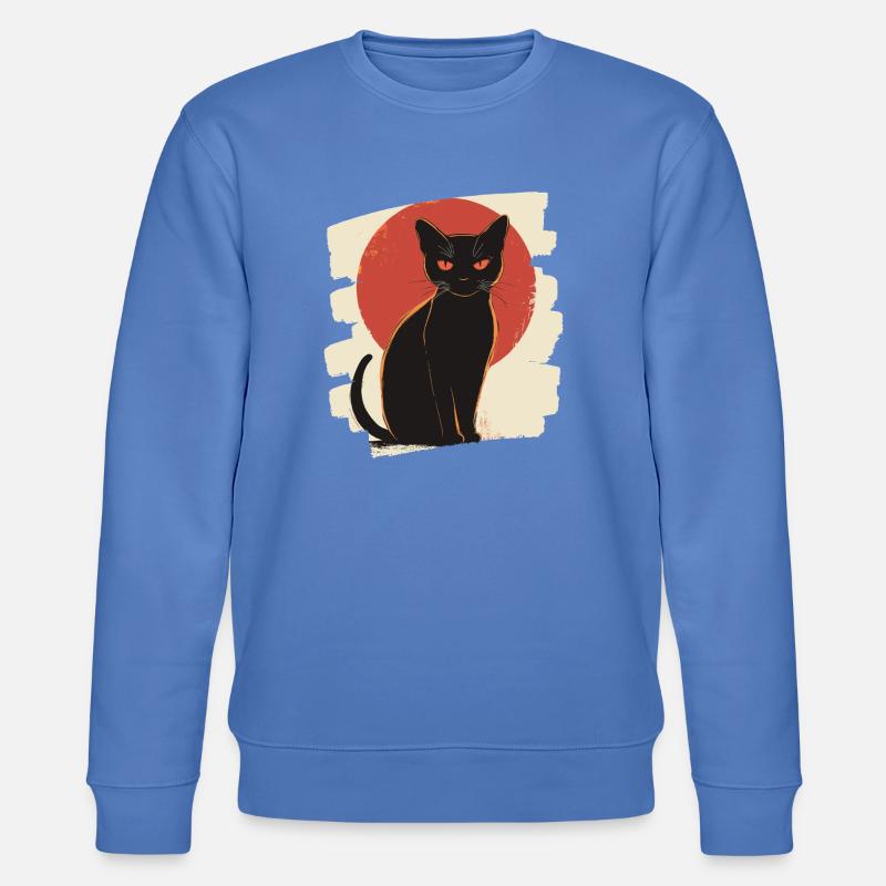Schwarze Katze - Stanley/Stella Unisex Bio-Sweatshirt CHANGER - Blau