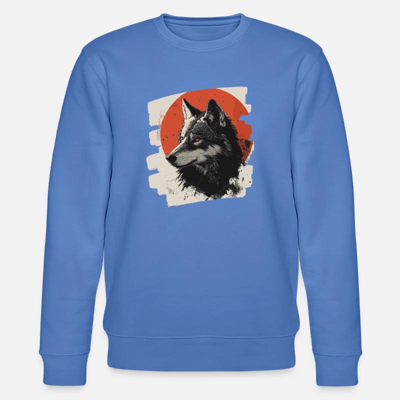 Wolf Retro - Stanley/Stella Unisex Bio-Sweatshirt CHANGER  - Blau