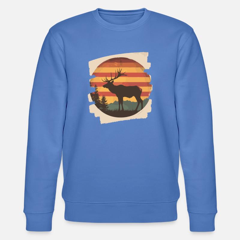 Elch Retro - Stanley/Stella Unisex Bio-Sweatshirt CHANGER  - Blau