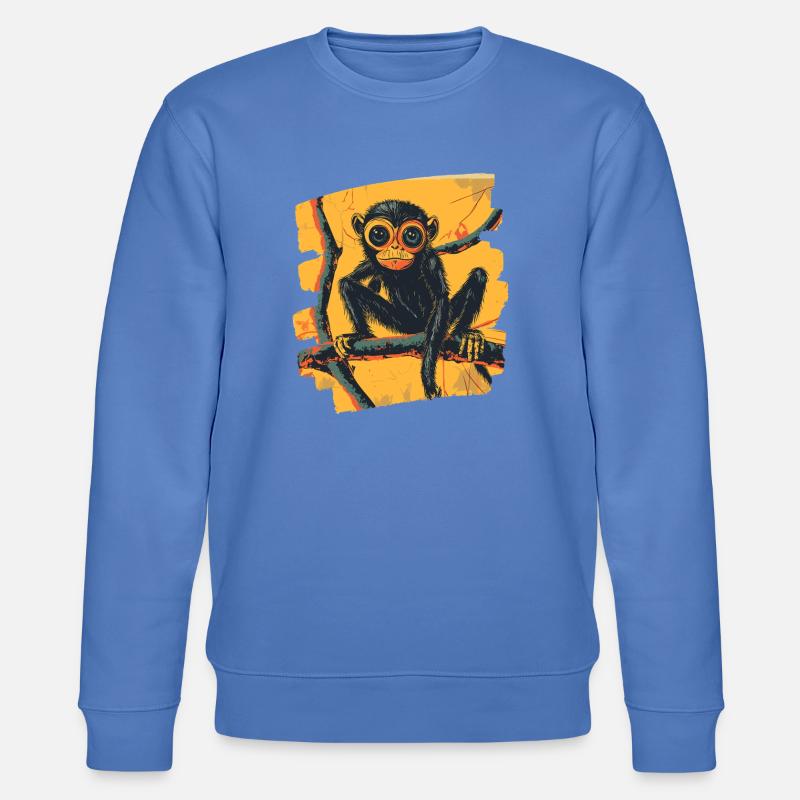 Spinnenaffe Retro - Stanley/Stella Unisex Bio-Sweatshirt CHANGER  - Blau