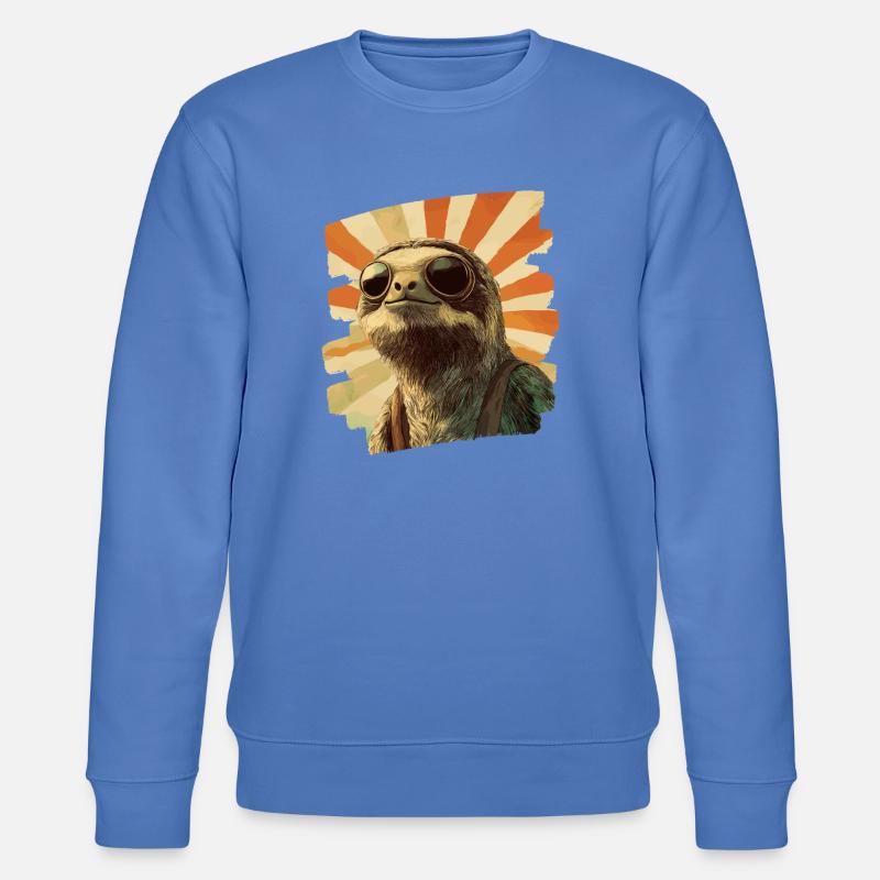 Faultier Retro - Stanley/Stella Unisex Bio-Sweatshirt CHANGER  - Blau
