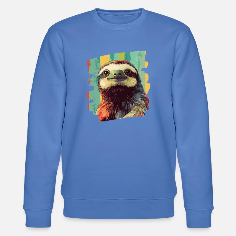 Faultier Retro - Stanley/Stella Unisex Bio-Sweatshirt CHANGER  - Blau