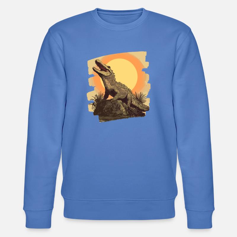Krokodil Retro - Stanley/Stella Unisex Bio-Sweatshirt CHANGER  - Blau