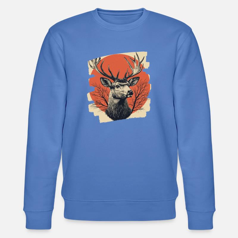 Cerf avec bois - Sweat bio CHANGER Stanley/Stella Unisexe - bleu