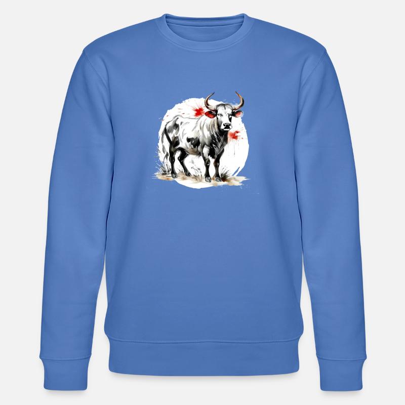Chinesisches Sternzeichen Büffel - Stanley/Stella Unisex Bio-Sweatshirt CHANGER  - Blau