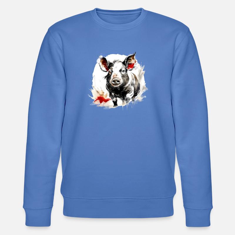 Chinesisches Sternzeichen Schwein - Stanley/Stella Unisex Bio-Sweatshirt CHANGER  - Blau